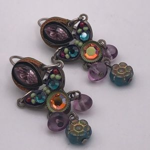 Modern Beaded Earrings Adaya Designs Colorful Swarovski Crystal Earrings